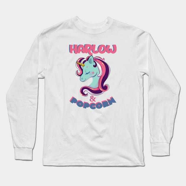 Harlow And Popcorn Merch Popcorn The Pony Long Sleeve T-Shirt by Selva_design14